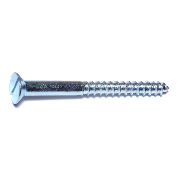 Midwest Fastener Wood Screw, #12, 2-1/2 in, Zinc Plated Steel Flat Head Slotted Drive, 12 PK 61005 - main